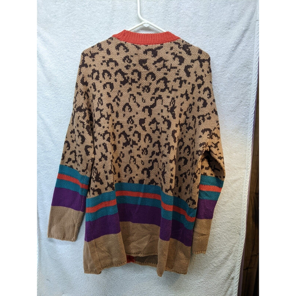 NWT Umgee Oversized Animal Print Open Front Cardigan Long Sleeve Top Medium - Picture 5 of 7